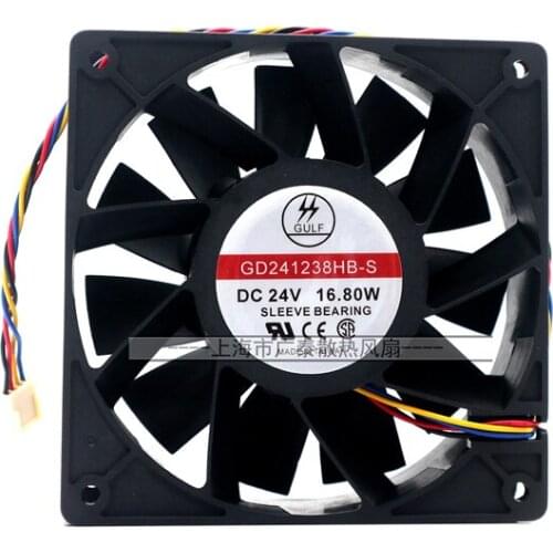Free Shipping New and original GULF 24V 16.80W 12CM 12038 GD241238HB-S Frequency converter cooling fan