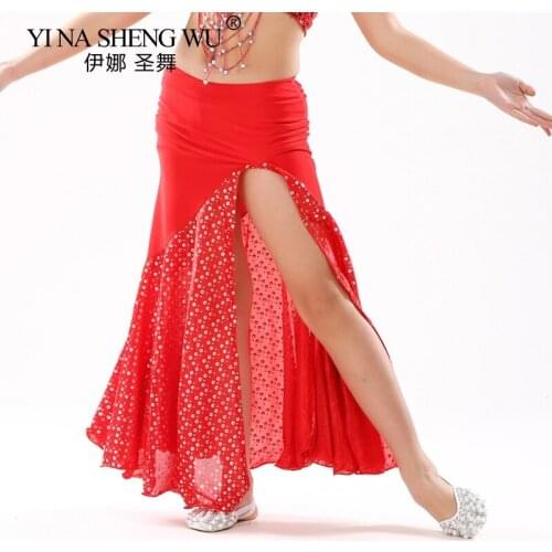 Children Sequins Dancing Skirt Belly Dance High-grade Performance Skirt Children Split Dance Skirt Belly Dancing Practice Skirt