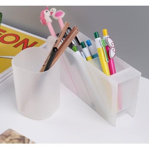 Home Pencil Office School Storage Cylinder Shape Multi Grid Pen Holder Multifunction Stationery Divided Desk