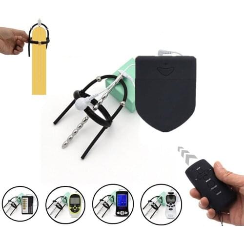 Electro Shock Penis Plug Enlargement Ring Catheter Sound Dilator Electric Stimulate Penis Massage Medical Themed Sex Toy For Men