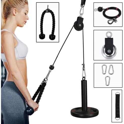 Fitness Heavy-Duty DIY Pulley Cable Machine Forearm Wrist Arm Strength Trainer for Daily Workout Biceps Triceps Extensions