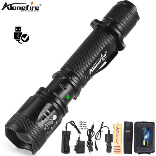 AloneFire TK200 L2 usb Rechargeable led flashlight Zoomable Powerful Outdoor Self-driving Camping Handheld spotlight