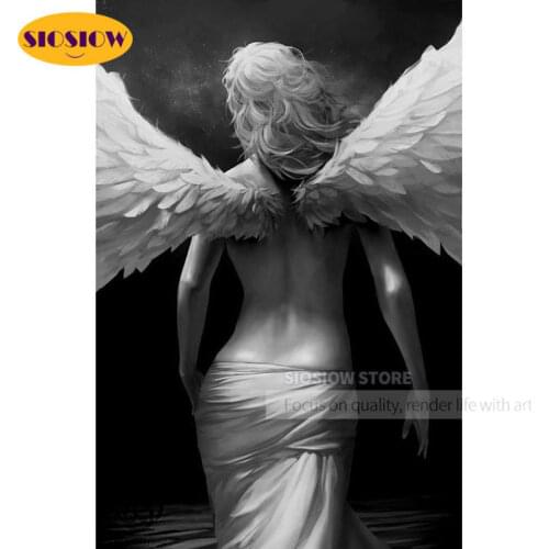 SIOSIOW Angels 5d Diy Diamond Painting Full Square Diamond Embroidery Sale Bead Picture Guardian Angel Wings Religion Wall Decor