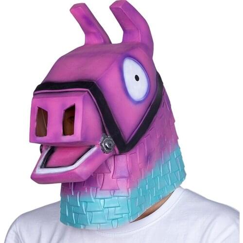 Pink Horse Latex Mask Halloween Game Cosplay Animal Fancy Dress Party Costume Props Lifelike Headgear