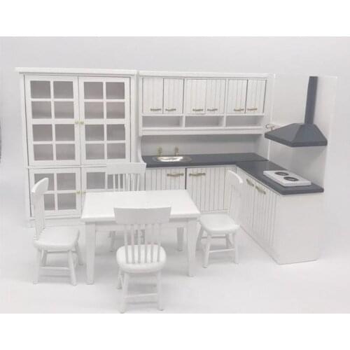 1/12 Dollhouse Furniture Kitchen 1Set Kitchen Miniature Toy Furniture and Accessories DIY Dollhouse Miniature Furniture