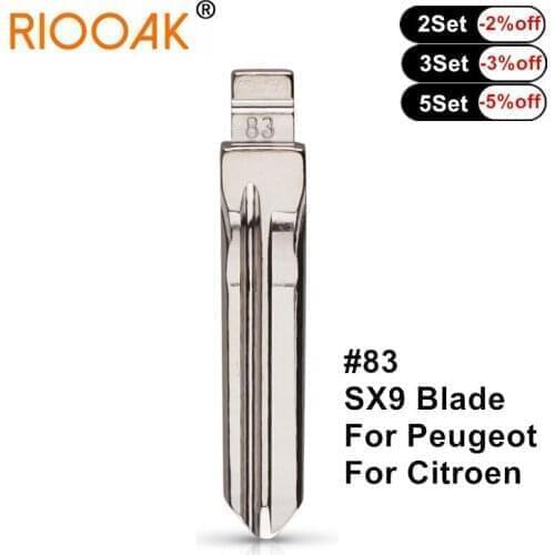 Metal Uncut Blank Flip Folding Remote Key Blade Replacement Car Blank #83 SX9 Key Blade For Peugeot Citroen Key