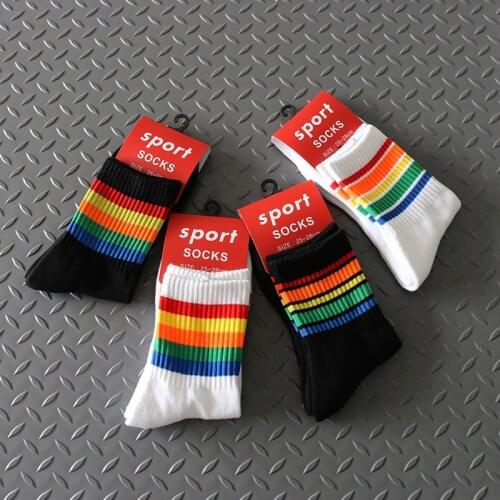 Men Running Basketball Socks Men Cycling Socks Elastic Sweat Socks Cotton Thickening Towel Bottom Gay Socks Rainbow Gay Pride