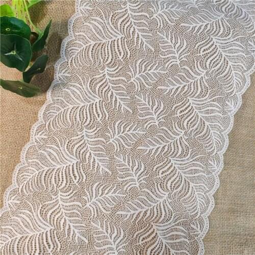 E2136 wide 24 cm leaves flower stretch cotton edge sewing decal lace with wedding decoration craft