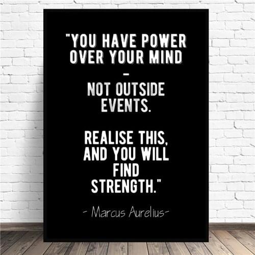 Frame Strength Stoic Quote Art Canvas Prints Home Wall Decor Painting Modern Poster Wall Pictures Living Room Decor