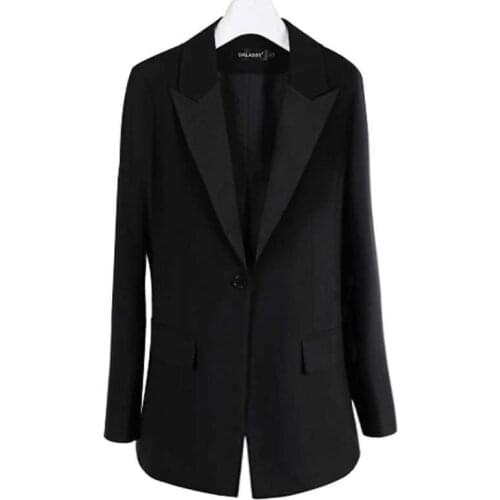 2021 New Autumn Winter Women Korean Version Slim Square Dance Fashion Work Wear Coat Jakcet Suit Black