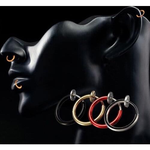 New Clip On Fake Nose Hoop Ring Ear Septum Lip Navel Earrings Body No Piercing Jewelry Fast & Free Shipping Christmas Earring