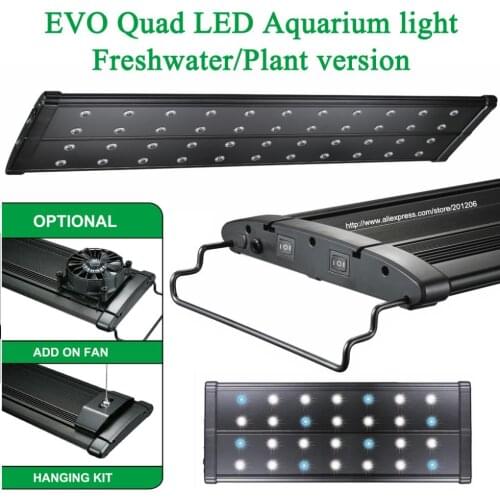18"-24"/45-60CM EVO Quad Freshater Plant Fish marine reef cichlid Aquarium Aquatic Pet Fish tank LED Light Lamp Lighting fixture