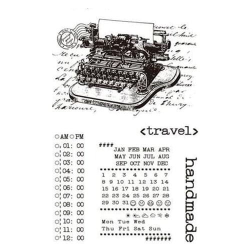 Typewriter Clear Stamp for Scrapbooking Transparent Silicone Rubber DIY Photo Album Decor 670