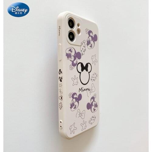 DISNEY 2021 Minnie Silicone Case for IPhone 11 Pro Xs Max iPhone 7 8 Plus 12 Official Liquid Silicon 360 Full Cover zz0614