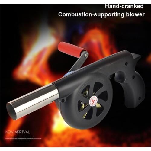 Outdoor Barbecue FanHand-cranked Air Blower Manual BBQ Fan Air Blower Outdoor Cooking Picnic Grill Barbecue Cooking Tools
