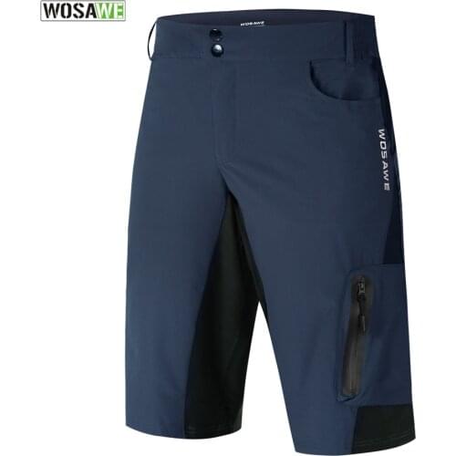 WOSAWE Cycling Shorts Men MTB Bicycle Bike Underpant Shorts Downhill Water Resistant Loose-fit Quick Dry S-2XL