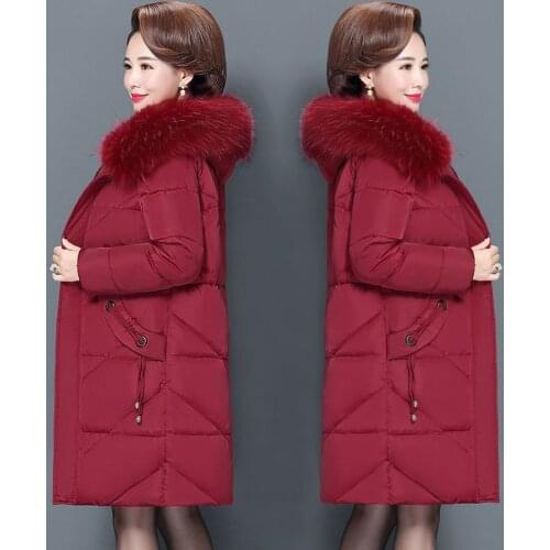 2021 New Winter Jacket Female Down Cotton Padded Clothes Women Thicken Casual Slim Parka Middle-aged Coat Overcoat Plus Size 6XL