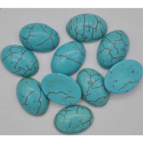 14x10MM Blue Howlite Bead Oval CAB Cabochon Jewelry For Woman Gift (10 pcs/lot) H140