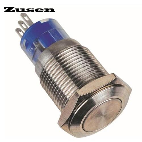 Zusen 16mm Momentary type 2no2nc push button switch(GQ16F-22/S)