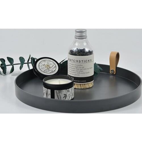 1Pc Nordic Simple Round Storage Tray Living Room Bedroom Jewelry Tea Pot Display Plate Desktop Sundries Makeup Organizer