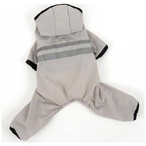 1pcs dogs cats gray raincoats doggy waterproof jumpsuits clothes puppy rain jackets apparel pet dog rompers XS-XL