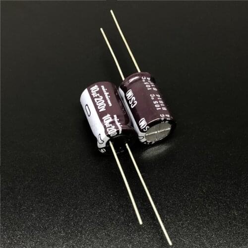 10Pcs/100pcs 10uF 200V NICHICON CS Series 10x16mm High Ripple Current High Reliability 200V10uF Aluminum Electrolytic capacitor