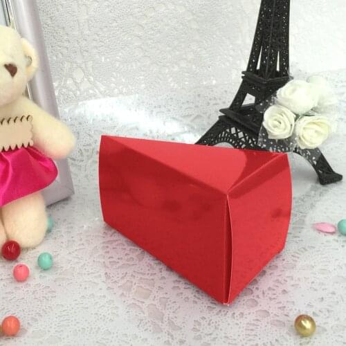 10PCS Red Candy Box Christmas Gift Box Decorations European Style For Birthday Parties Weddings Triangle White Cardboard