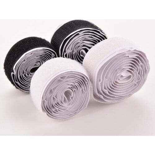 2 rolls of strong self-adhesive Velcro hook loop tape fastener 1m white portable tape