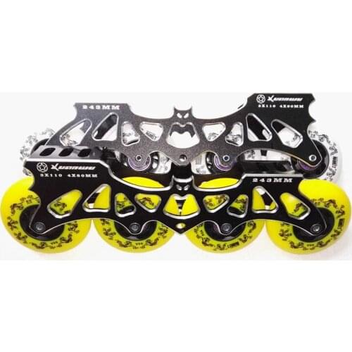 4x80mm / 3x110mm 243mm Inline Skates Frame + 90A PU Skating Wheels + Chrome ILQ-9 608 Bearings + Skate Spacer Bolts Combination