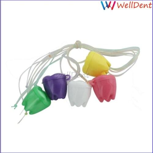 5pcs Dental Saver Boxes Children Kids First Teeth Tooth Fairy Saver Boxes Cases with String Dental Instrument Teeth Whitening