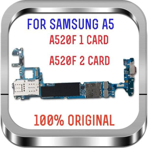 Free shipping Original unlocked for Samsung Galaxy A5 A520F motherboard with full chips tested mainboard Android logic board