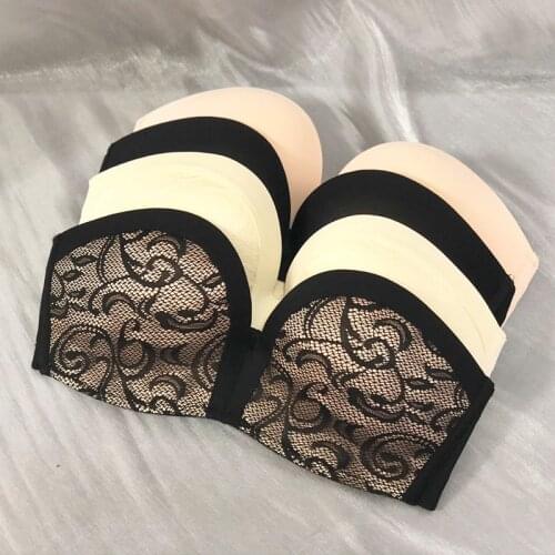 2020 Fashion Comfortable Bikini Sexy Lace Push Up Bra Strapless Wireless Lingerie Bras for Women Small Boobs Breathable Bra