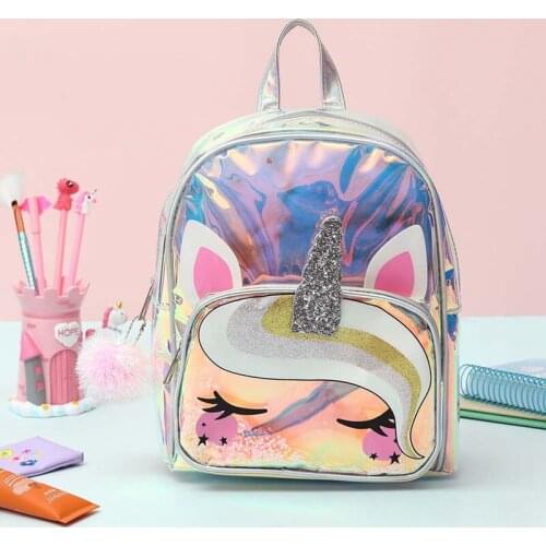 Fantasy Laser Unicorn Shoulder Bag TPU Transparent Card Pack Child Backpack Girl Little Princess Bag