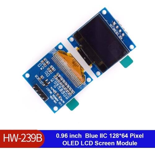 Communicate LCD Screen Board for HW-239 0.96 inch Blue Color 128X64 OLED Display Module SSD1306 IIC I2C Accessories