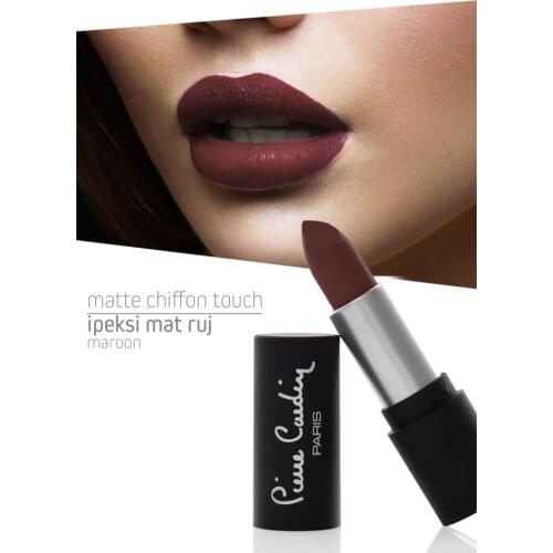 Cosmetic Lip Makeup Matte Chiffon Touch Lipstick Maroon Lip Gloss Waterproof Lips Velvet Volume Moisturizer Silky Beauty