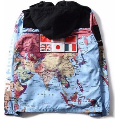 Unisex hot street fashion brand flag jacket Su up joint 3M jacket with detachable cap luminous windbreaker men women coat jacket