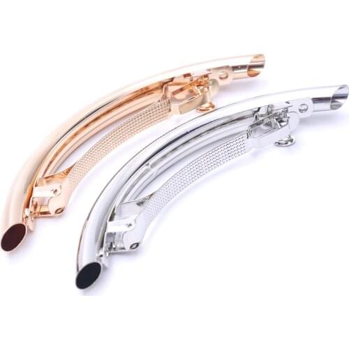 Hot Sale Fashion Women Girls Cool Long Women Hair Clips Metal Gold/Silver Plain Plated ARC Tube Big Hairgrip Hairpin Hair Clip