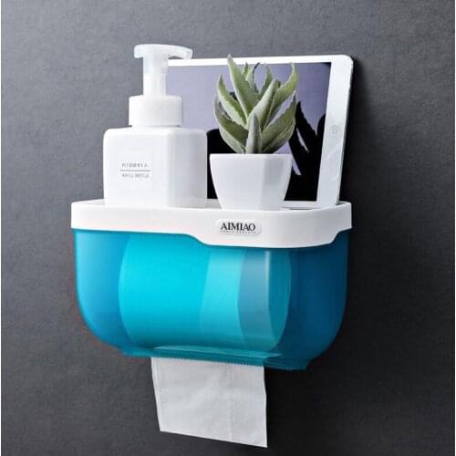 Fashion Paper Holder Case Bathroom ABS Material Water Proof Nail Free Phone holder Paper Holder Accessories bulk sale