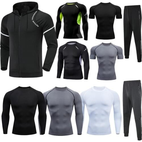 Men Leisure Sportswear Youngster Running Tracksuits Slim Sweatshirt Sweatpants Combination Set Outdoor Jogging Windproof Hoodies