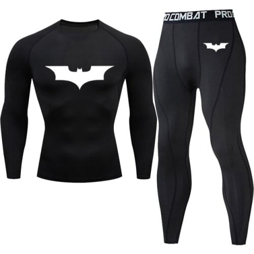 Mens Compression Fitness Tights Superhero Sportswear Suit Sports Running Rashguard Jogging Training Sets Gym Fitness Tracksuit