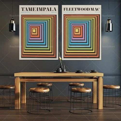 Fleetwood Mac Music Poster Band Gig Vintage Colorful Canvas Painting Retro Wall Pictures for Living Room Home Decor No Frame