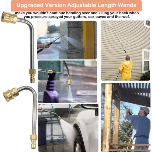 6pcs High Pressure Washer Wand Set Extension Washing Rod Electric Washing Tank Cleaning Tool for Jet Water Spray Guns