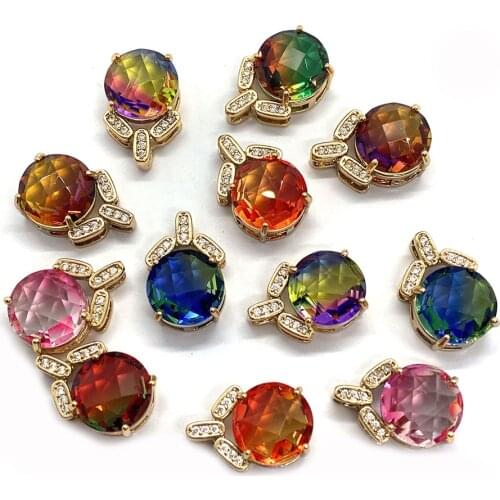 5pcs/bag Natural Crystal Pendant Necklace Exquisite Irregular Shape Hemming DIY Handmade Jewelry Accessories Ladies Jewelry