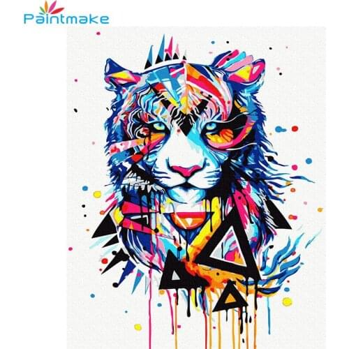 Paintmake Animal DIY Painting By Numbers colourful Oil Hand Painted on canvas For Home living room decor gifts 40*50cm