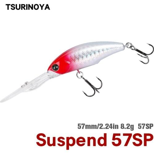 TSURINOYA Suspending Minnow 57SP SHAD Fishing Lure EXPLORERS 57mm 8.2g Deep Dive 2-4m Long Casting Pike Bass Hard Baits Wobblers