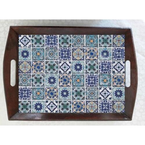 Tea set, wooden tray, Coffee tables, Handmade Tea Tray ,Real mosaic surface, serving tray, Drink ware, trays decorative, ramadan