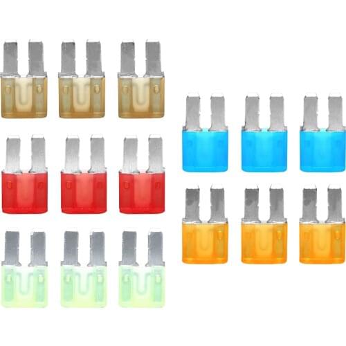15pcs Micro2 Fuses 5A 7.5A 10A 15A 20A Car Auto Blade Fuse Assortment Kit Replacement for Auto Vehicles