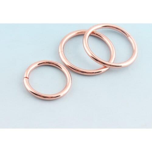 Rose Gold O Ring 25mm/32mm/38mm Non Welded Metal O Buckle Belt Strap Buckle Webbing O Ring Leather Craft Hardware