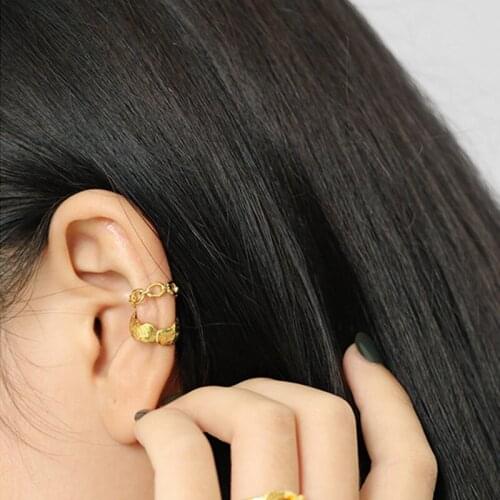 Hollow Chain Gold Silver Color Wrap Cartilago Clip On Earrings For Women Irregular No Piercing Without Hole Jewelry SD2240