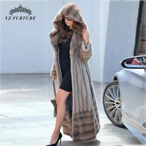 Winter Warm Genuine Real Mink Fur Large size Female Coat Fur Luxury Natural Full Pelt Mink Fur Jacket 2020 Winter Jackets